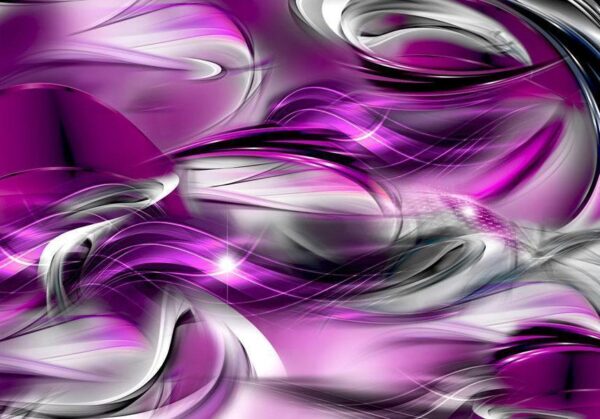 Fototapeta - Abstrakcyjne wzburzone morze - kompozycja z iluzją fioletowych fal