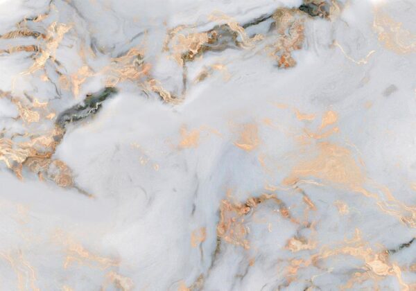 Fototapeta - Biały kamień - elegancki marmur ze złotymi refleksami