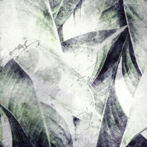 Fototapeta - Eklektyczna dżungla - motyw roślinny z egzotycznymi liśćmi z teksturą