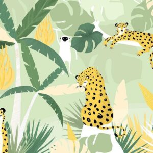 Fototapeta - Gepardy w dżungli - krajobraz ze zwierzętami w tropikach dla dzieci