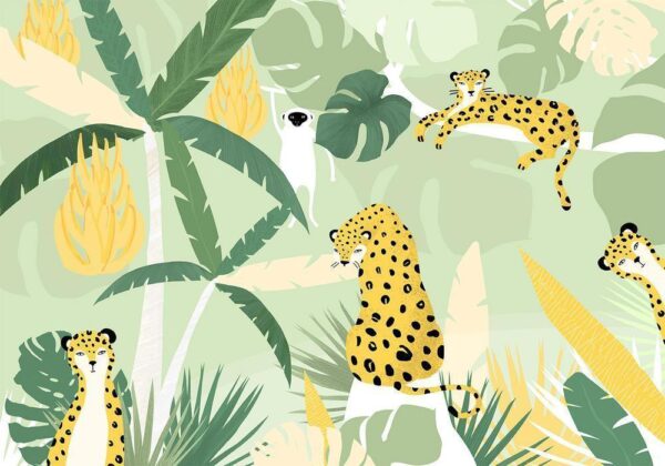 Fototapeta - Gepardy w dżungli - krajobraz ze zwierzętami w tropikach dla dzieci