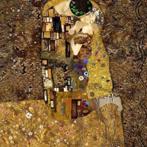 Fototapeta - Inspiracja Klimtem: Złoty pocałunek