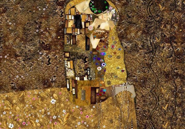 Fototapeta - Inspiracja Klimtem: Złoty pocałunek