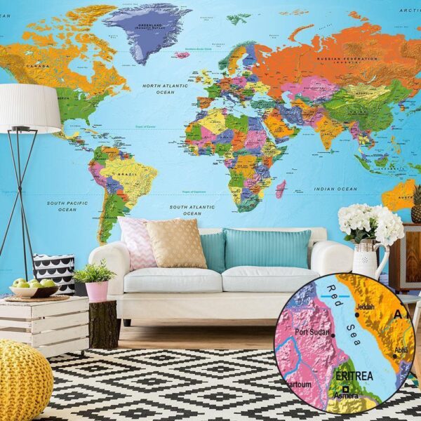 Fototapeta - Mapa świata: Kolorowa geografia II