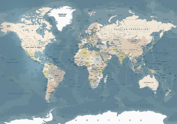 Fototapeta - Mapa świata vintage