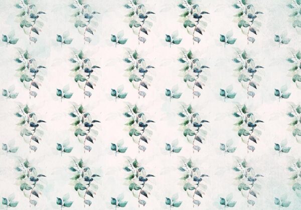 Fototapeta - Miętowa natura - deseń w jednolity motyw roślinny z zielonymi liśćmi