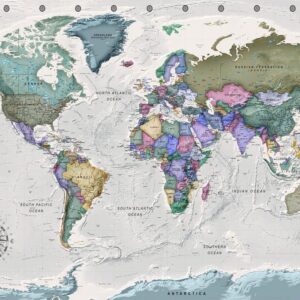 Fototapeta - Nauka geografii - mapa świata z podpisanymi państwami po angielsku