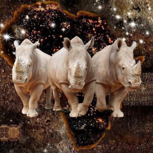 Fototapeta - Złoty nosorożec