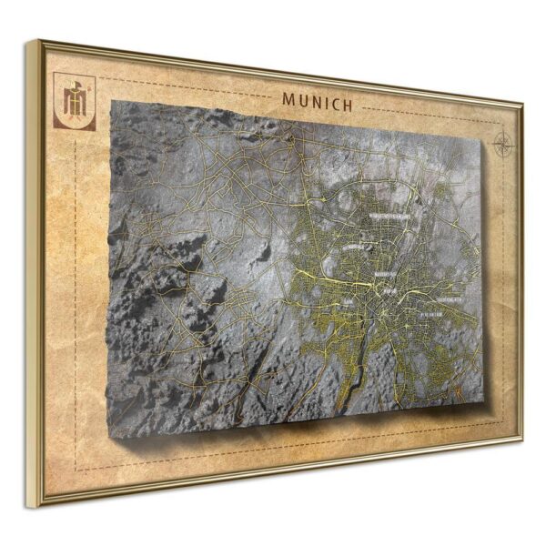 Mapa reliefowa: Monachium