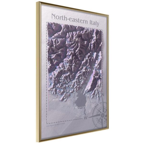 Mapa reliefowa: Północno-wschodnie Włochy