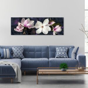 Obraz - Awangardowa magnolia (1-częściowy) wąski fioletowy