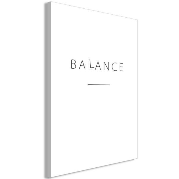 Obraz - Balans słów (1-częściowy) - czarny napis po angielsku na białym tle