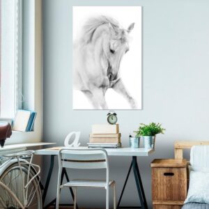 Obraz - Biały koń (1-częściowy) pionowy