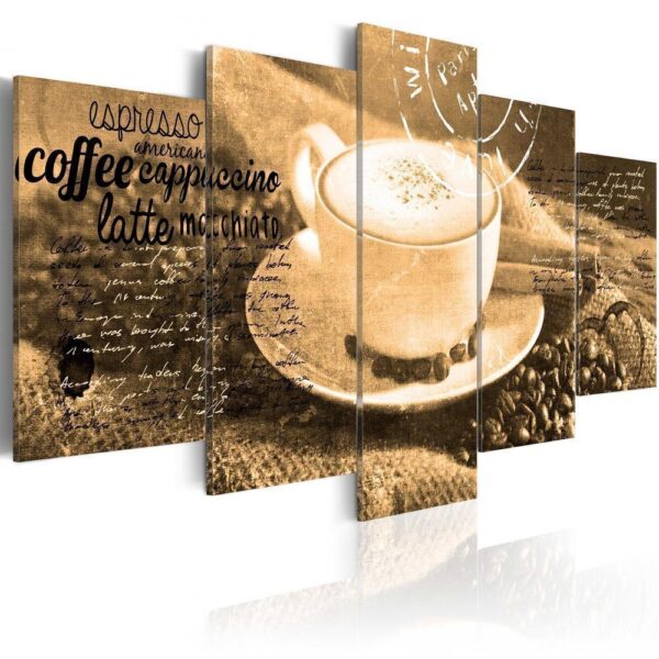 Obraz - Coffe, Espresso, Cappuccino, Latte machiato - sepia