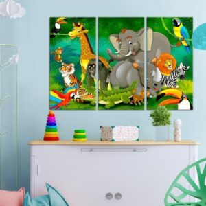 Obraz - Kolorowe safari (3-częściowy)