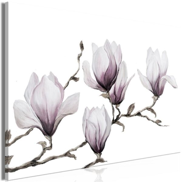 Obraz - Malowane magnolie (1-częściowy) szeroki