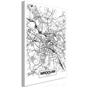 Obraz - Mapa miasta: Wrocław (1-częściowy) pionowy