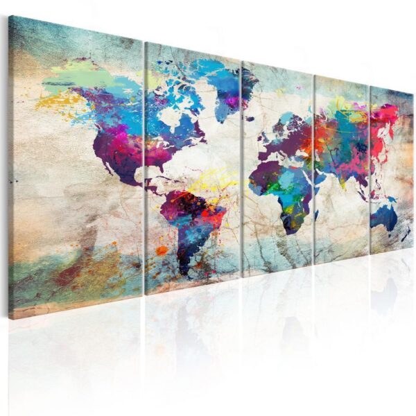 Obraz - Mapa świata: Pęknięta ściana