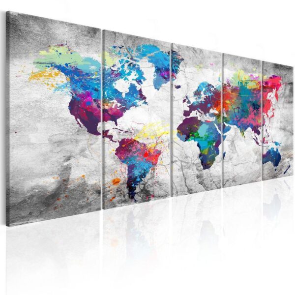 Obraz - Mapa świata: rozlana farba