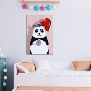 Obraz - Panda z balonikiem (1-częściowy) pionowy