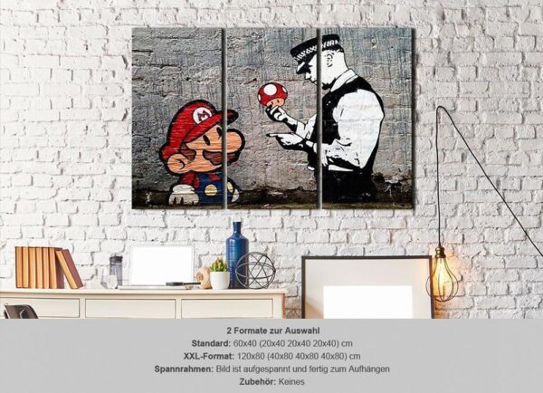 Obraz - Super Mario Mushroom Cop by Banksy