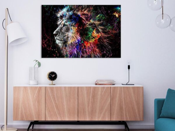 Obraz - Zwariowany lew (1-częściowy) szeroki