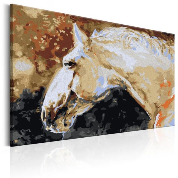 Obraz do samodzielnego malowania - Biały koń