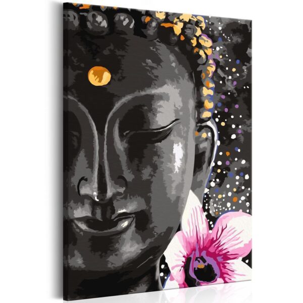 Obraz do samodzielnego malowania - Budda i kwiat
