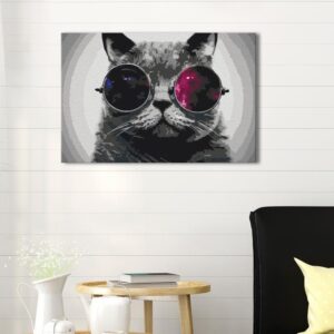 Obraz do samodzielnego malowania - Kot w okularach