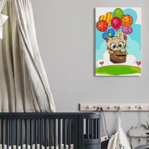 Obraz do samodzielnego malowania - Kotek z balonikami