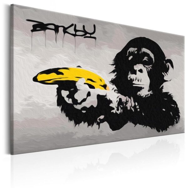 Obraz do samodzielnego malowania - Małpa (Banksy Street Art Graffiti)