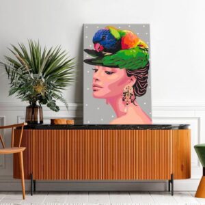 Obraz do samodzielnego malowania - Papuga na głowie