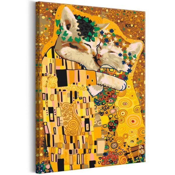Obraz do samodzielnego malowania - Pocałunek kotów
