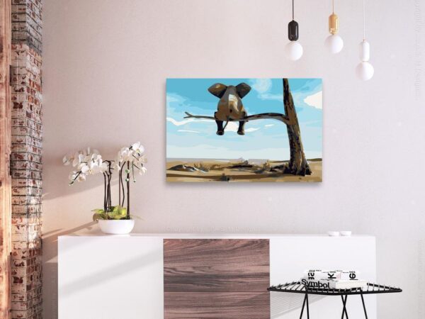Obraz do samodzielnego malowania - Słoń na drzewie