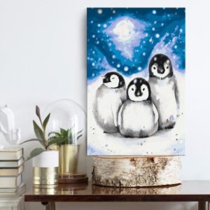 Obraz do samodzielnego malowania - Trzy pingwiny