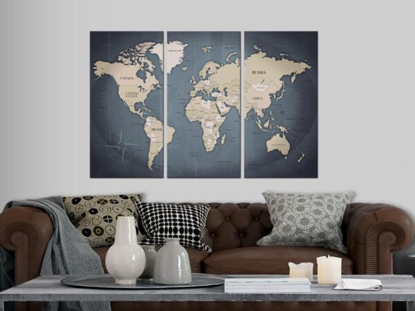 Obraz na korku - Antracytowy świat [Mapa korkowa]