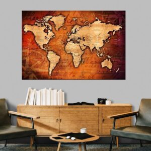 Obraz na korku - Bursztynowy świat [Mapa korkowa]