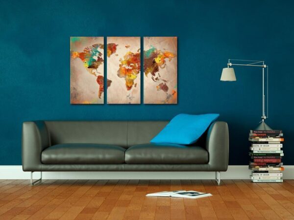 Obraz na korku - Malowany świat [Mapa korkowa]