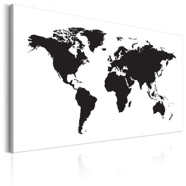 Obraz na korku - Mapa świata: Czarno-biała elegancja [Mapa korkowa]