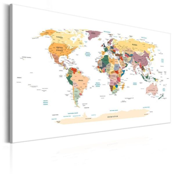 Obraz na korku - Mapa świata [Mapa korkowa]