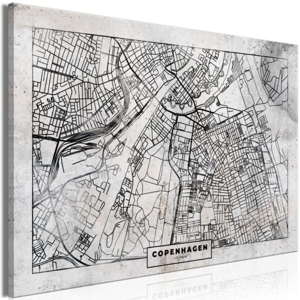 Obraz na korku - Plan Kopenhagi [Mapa korkowa]