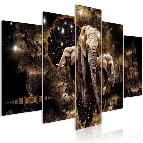 Obraz na szkle akrylowym - Brązowe słonie