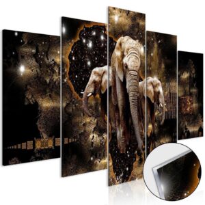 Obraz na szkle akrylowym - Brązowe słonie