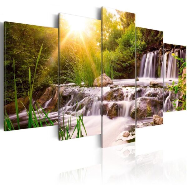 Obraz na szkle akrylowym - Leśny wodospad