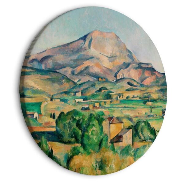 Obraz okrągły - Góra Świętej Wiktorii, Paul Cézanne - pejzaż wsi i skalnego szczytu / Góra Sainte-Victoire (Paul Cézanne)