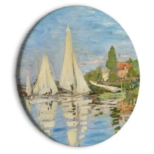 Obraz okrągły - Regaty w Argenteuil, Claude Monet - krajobraz żaglówek na rzece