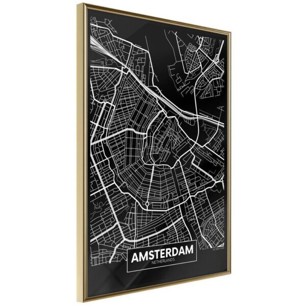 Plan miasta: Amsterdam (ciemny)