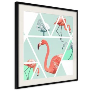 Tropikalna mozaika z flamingami (kwadratowy)