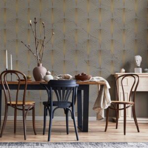 Fototapeta - Linearny wzór z dodatkiem złotego