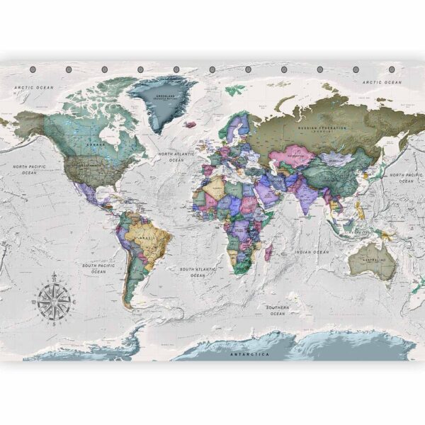 Fototapeta - Nauka geografii - mapa świata z podpisanymi państwami po angielsku